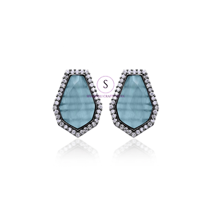 Pendientes de Plata Oxidada con Cristales Verde Menta, Hermosos Pendientes con Piedras Preciosas para Mujeres y Niñas, para Bodas y Fiestas - Product Image 1