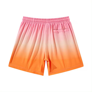Shorts de Playa Unisex con Cordón Ajustable, Color Degradado, con Bolsillos, Secado Rápido, Tejido de Poliéster, Diseño Floral, Cintura Elástica - Product Image 2