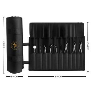 Juego de 9 Piezas para Extracción Dental Oral Básica Manual, Kit de Elevadores y Pinzas de Acero Inoxidable, Bolsa Plegable, Autoclavable, Ergonómico - Product Image 2