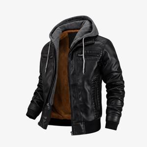 Chaqueta de Piel Sintética Tejida para Hombre, Invierno, Cuello Camisero, Cierre de Cremallera, Estampado de Goma en Relieve, Diseño Personalizado Informal para Exteriores - Product Image 2