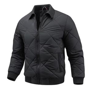 Blouson Bomber Homme à Capuche avec Fermeture Éclair, Coupe-Vent, Rembourrage Épais en Polyester, Décontracté, Automne, Coupe Slim, Couleur Unie - Product Image 3