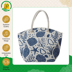 Última Llegada de Bolsas de Yute Ecológicas Personalizadas de Alta Calidad con Asas de Cinta Blanca para Compras y Playa - Product Image 4