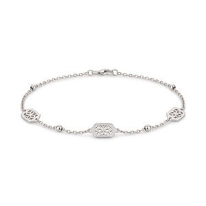 Gold Plated Minimalist <b>Bracelet</b> with Freshwater Pearl Asscher Cut Diamonds Hexagon Links & Chain Design for Everyday Wear - Product Image 5