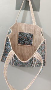 Sac fourre-tout en coton indien fait main imprimé au bloc, sac à bandoulière matelassé imprimé au bloc fait main pour femme - Product Image 5