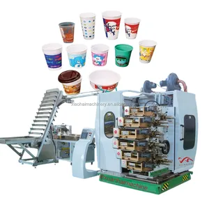 Automatic high speed paper cup multi 4 6 colour UV Dry offset plastic cup printing machine