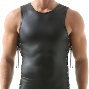 เสื้อกล้ามหนังเทียมผู้ชายสั่งทำพิเศษสำหรับออกกำลังกายเพาะกายฟิตเนส - Product Image 1