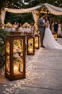 <b>Set</b> Of 3 Customized Handmade Wooden Candle <b>Lantern</b> Candle Holder For Event & Home Decor - Product Image 4
