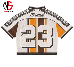 เสื้อเจอร์ซีย์ทรงบ็อกซี่พิมพ์ลายคุณภาพสูงสำหรับผู้ชาย ผลิตจากผ้าตาข่าย น้ำหนักเบา ระบายอากาศได้ดี คอวี ทรงบ็อกซี่ สไตล์สตรีทแวร์ รับทำโลโก้ตามสั่ง OEM 2026 - Product Image 2