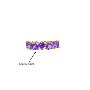 Bague classique pour femme en acier inoxydable plaqué or 14 carats avec pierre précieuse améthyste, idéale pour les mariages - Marque Gemvanity, style religieux hindou pour fiançailles - Product Image 3
