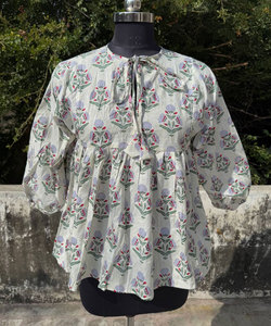 Robe tunique courte en coton imprimé à col rond pour femmes, robe d'été décontractée tendance - Product Image 2