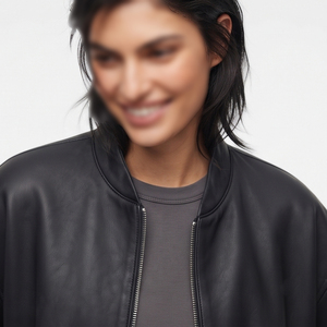 Blouson de moto en cuir véritable de qualité supérieure pour femmes, tricoté, coupe-vent, respirant - Product Image 4