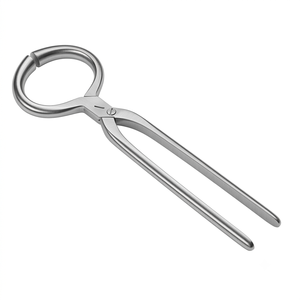 This image shows a surgical instrument, specifically a type of towel <b>clamp</b> or forceps. It is crafted from polished stainless ste - Product Image 2