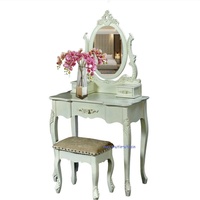 Table de maquillage française vintage durable avec charme miroir design royal de meubles européens meubles de maison en bois