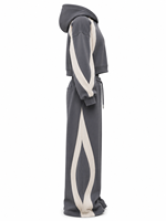 Ensemble de survêtement décontracté pour homme avec sweat à capuche et pantalon, color block, en coton French Terry respirant, coupe oversize, collection automne 2026