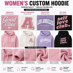 Women's Winter Custom Printed Eco-Friendly Anti-Wrinkle 300g Cotton Oversized <b>Pullover</b> Hoodie Private Label Premium OEM Fashion - Product Image 3