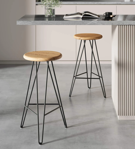 Tabouret de bar haut moderne et simple, chaise de bar élégante et durable avec structure en fer, idéal pour l'hôtellerie et les espaces de loisirs. - Product Image 4
