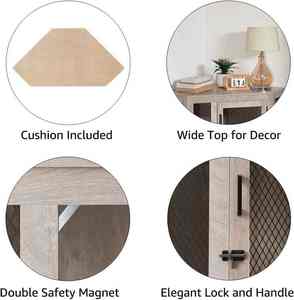 Stile moderno solido modello di legno Pet gabbia casa all'ingrosso angolo cane cassa per uso interno con chiusura a pulsante - Product Image 5