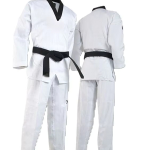 Uniforme de Taekwondo blanc pour adultes unisexe, 100% coton, durable, coupe classique, vêtements d'arts martiaux - Product Image 1