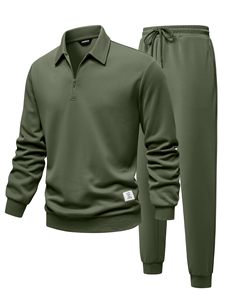Suéter con Capucha y Cierre de Cremallera de un Cuarto para Hombre JMIERR, Azul Marino, Corte Regular, Tejido de Punto, Color Sólido, Ropa Casual de Invierno, 100% Algodón - Product Image 2