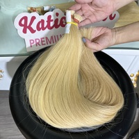 Extensions de cheveux humains Remy vierges vietnamiens blonds en vrac, qualité luxe usine, platine blanche, 100% cuticules alignées
