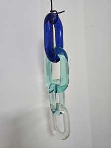 Escultura Decorativa de Cadena de Resina, Azul Verde Transparente, Adorno Artístico para el Hogar, Decoración Minimalista para Colgar en la Pared - Product Image 5