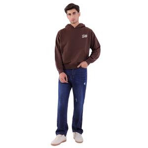 Custom Logo <b>Brown</b> Oversized Hoodie Women Heavyweight <b>Fleece</b> Pullover Sweatshirt Drop Shoulder Streetwear Wholesale - Product Image 2