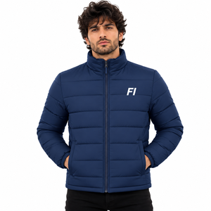 Blouson matelassé oversize pour homme, col montant, fermeture éclair, poches avant, coupe-vent, vêtement d'extérieur décontracté pour l'hiver, chaud, OEM, vestes pour homme en gros, USA - Product Image 1