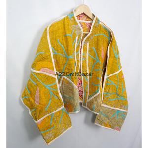 Wholesale Vintage Kantha Handmade Women 100% Cotton Quilted Boho <b>Jacket</b> for Women's and Girls All Season - Product Image 5