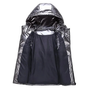 Chaqueta de Plumón sin Mangas para Hombre, de Lona Transpirable, Ecológica, Cálida para Invierno, con Bolsillos, Impermeable, Roja y Negra, para Otoño - Product Image 1