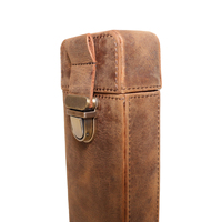 Étui à stylos en cuir vintage personnalisé avec fermeture métallique |   Pochette à crayons faite à la main pour le bureau et l'école