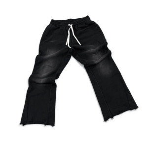 Custom Acid Wash <b>Cropped</b> <b>Zip</b> <b>Up</b> Hoodie Tracksuit for Men Vintage Washed Oversized Streetwear Sweatsuit Set - Product Image 3