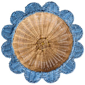 Plateau de service en rotin multi-usages, à bords festonnés, fait main, en osier, pour la cuisine, la table basse et la décoration intérieure - Product Image 4