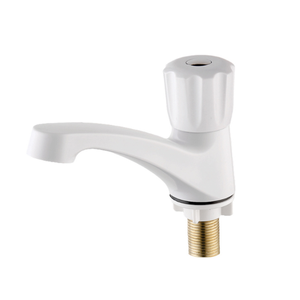 Wholesale <b>Basin</b> Faucet White ABS Knob Handle Brass Thread Bathroom Washroom <b>Single</b> Cold <b>Tap</b> Lavabo Faucet KSLA-15T3 KSN VietNam - Product Image 1