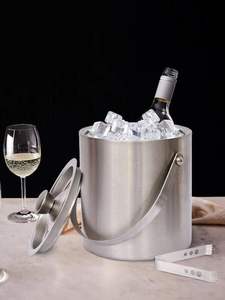 Cubo de hielo profesional de acero inoxidable de calidad para bar, para almacenamiento de hielo, enfriamiento de vino y champán, con diseño moderno, ideal. - Product Image 3