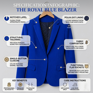 Heritage Masonic Regalia Delta Sigma Sorority Fraternity <b>Women</b> Greek Apparel Blue Single Button Blazer Office Lady Solid Color - Product Image 5