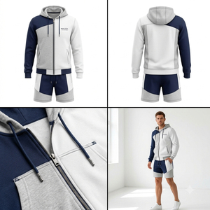 High Quality Custom Summer Tracksuit Unisex Midweight Breathable Eco-Friendly 100% Polyester 2 Piece Activewear <b>Set</b> Short Sleeve - Product Image 6