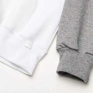 Sudadera con Capucha Unisex Blanca y Gris, Manga Raglán, Forro Polar, Casual, con Bolsillo, Corte Regular, Tejida, Invierno, Impresión Digital, Resistente al Viento - Product Image 6