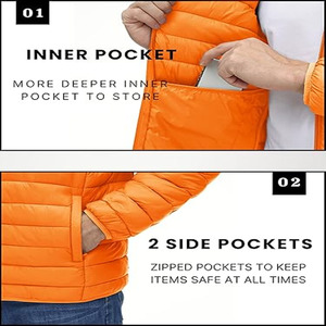 Bubble Puffer <b>Jacket</b> for <b>Men</b> Hooded Waterproof Windproof Thick Cotton Filled Outdoor Streetwear Winter - Product Image 2