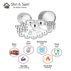 ชุดอาหารเย็นสแตนเลส51ชิ้นสำหรับ6คน shagun ชุดถ้วยชามพรีเมี่ยม - Product Image 3