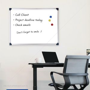 Tableau blanc effaçable à sec SYH personnalisé, cadre en aluminium magnétique simple face, 45x60cm, avec crochet dissimulé pour les élèves - Product Image 6