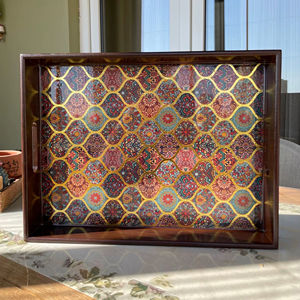 Bandeja de madera impresa de gran superficie, bandeja de madera impresa ancha para servir en fiestas y eventos, suministro al por mayor de platos para servir - Product Image 1