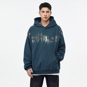 Nouveauté 2026 : Sweats à capuche en molleton 100 % coton pour homme, brodés avec logo personnalisé, effet délavé, respirants, fabriqués au Pakistan - Product Image 1