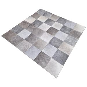 Striped Cowhide <b>Carpet</b> with Persian Design PET Friendly Non-Slip Low Pile for Home & Prayer Use Wool/Cotton/Leather - Product Image 1