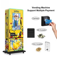 Máquina Expendedora de Tarjetas Pokémon Montada en la Pared con Lector de Tarjetas de Crédito para Salas de Juego y Centros Comerciales