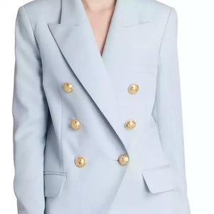 Blazer pour femmes, design classique, couleur noire, élégant, coupe ajustée, double boutonnage, formel, décontracté, pour le bureau - Product Image 6