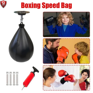 Speed Ball PU Leather <b>Boxing</b> Reflex <b>Bag</b> Black Orange Hanging <b>Punching</b> <b>Bag</b> for Training Practice - Product Image 6