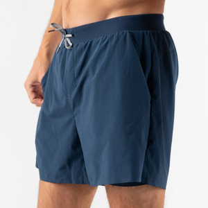 Shorts de Playa para Hombre, Color Azul Marino, de Secado Rápido, con Cordón en la Cintura y Bolsillos, Tejido Sólido, Casual, Cortos - Product Image 2