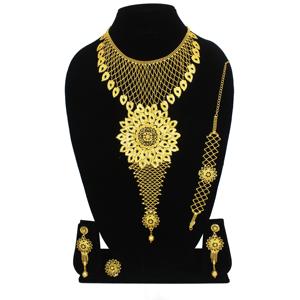 Jewelry Supplies Women Indian Jewellery Rhodium Plated Dubai Bridal <b>Wedding</b> Jewelry Set Wholesale Copper Dubai Earrings - Product Image 3