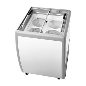 Congelatore orizzontale commerciale da 5,6 piedi cubi per gelato, vetrina espositiva per gelateria, congelatore superiore profondo con serratura per uso ristorazione - Product Image 1