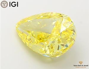 Diamant de laboratoire CVD de 5,00 carats, forme poire, avec certificat IGI, pour la fabrication de bijoux, clarté VS1, couleur jaune vif fantaisie - Product Image 6